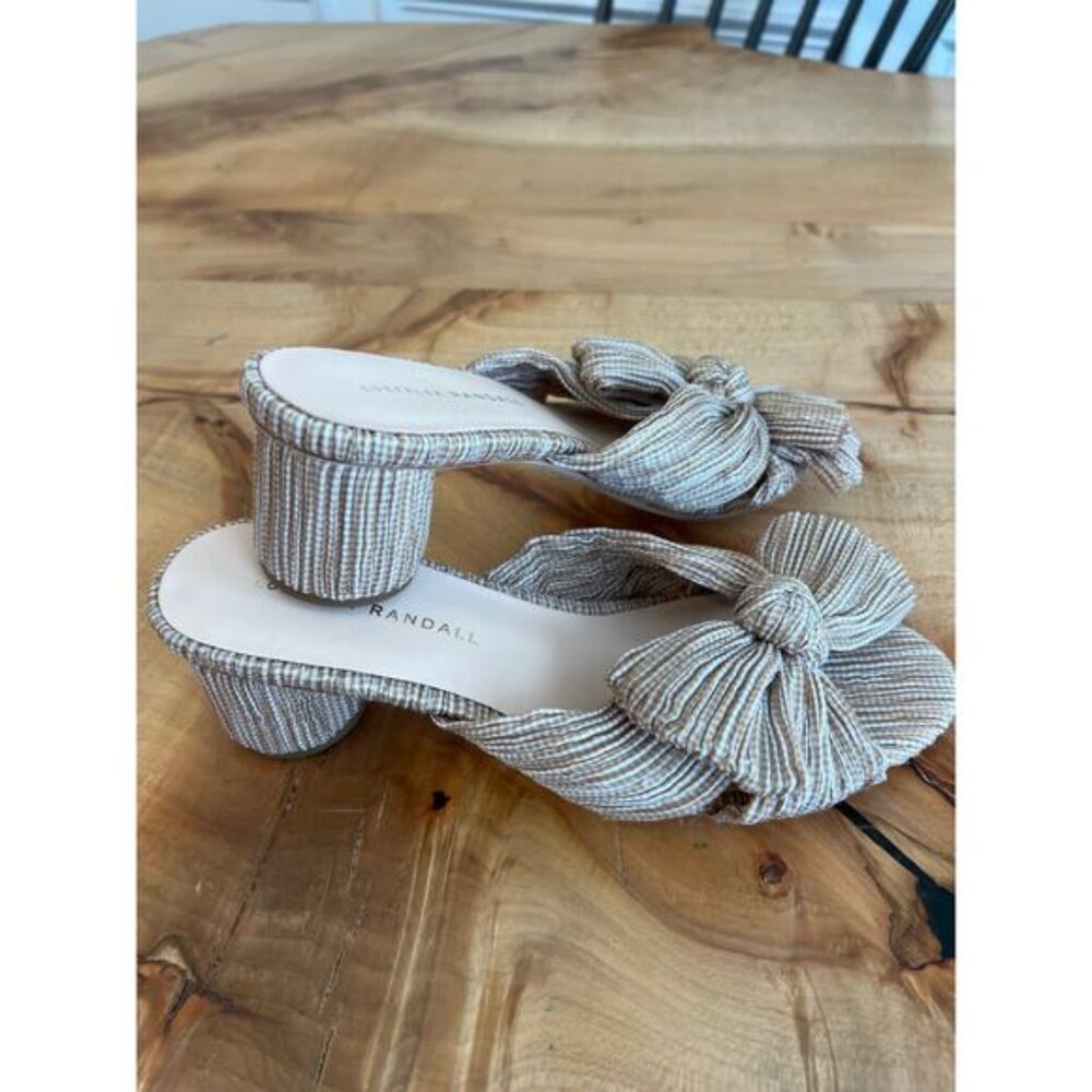 NEW Loafler Randal Emilia Slide on Heels Women's Platinum Size: 7.5 - Picture 5 of 9